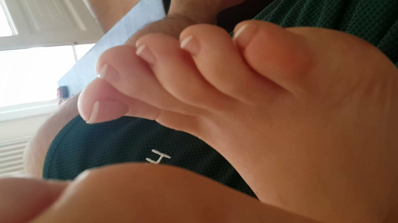 Gf perfect french pedicured feet toes
