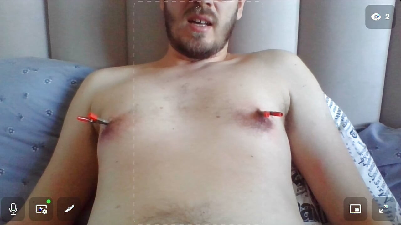 Nipple torture by submissive white beta loser