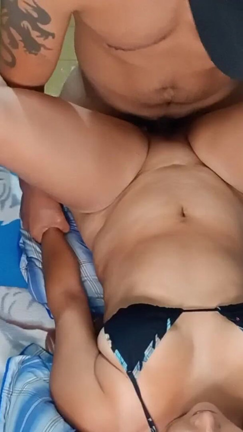I fuck my ex before my husband arrives!! I show him my bathing suits and end up riding on top of his penis | Clip 1