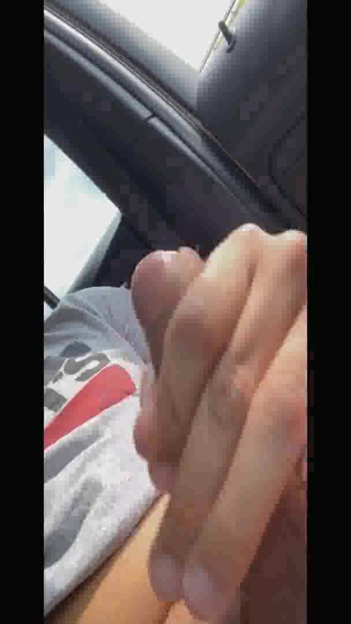 German twink jerks off outside in the car on a country road in the forest Twinkboy82 | Clip 1