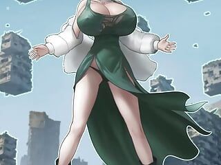 Fubuki and her breast expansion power