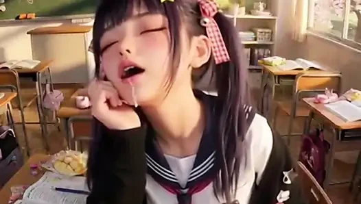 Schoolgirl Cosplay (+18) Anime , at recess she feels lust