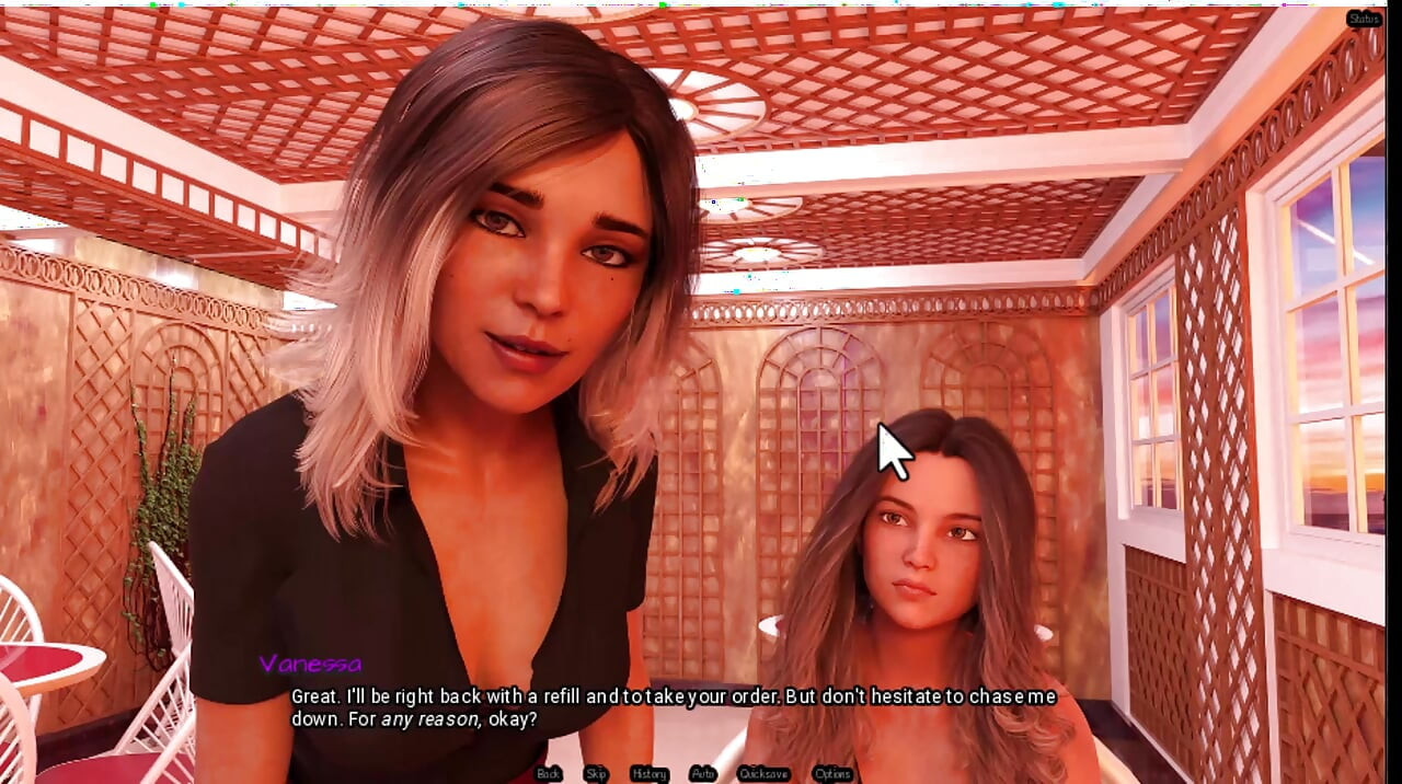 Radiant 6, waiter shows me her boobs