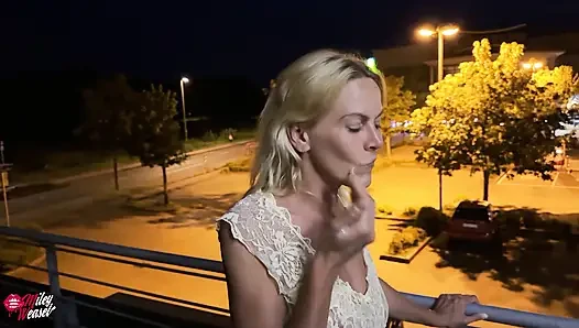 Crazy!! Blonde Babe Fucked in Public After Date!!