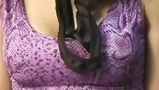 Sexy girl gets tits pinched while her legs and hands are bound