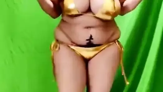 Sona Bhabhi in Gold Bikini dance