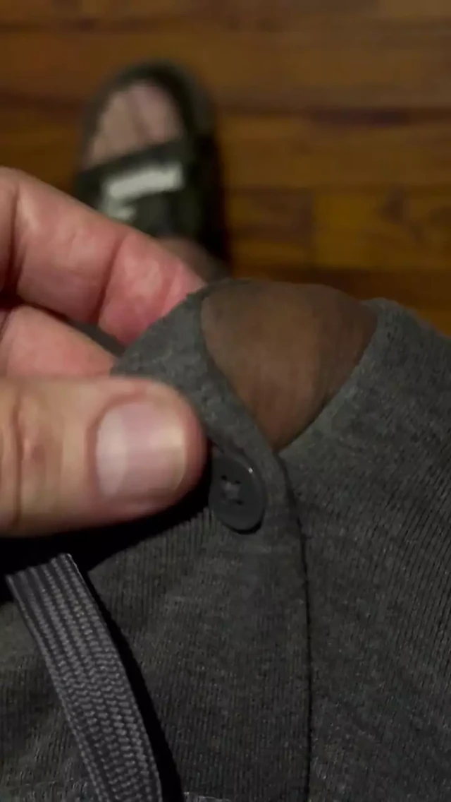 Dick coming out of jogger pants