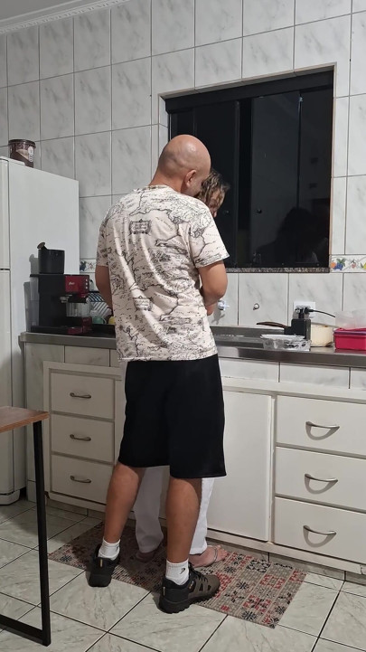 The Maid Got Fucked in the Ass in the Kitchen While Washing the Dishes