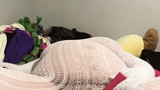 Cableknit taytlı sansürlü orgazmlar