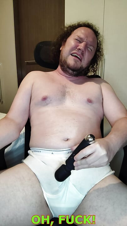 Verbal tease and cum in white Jockey Y-front full rise briefs