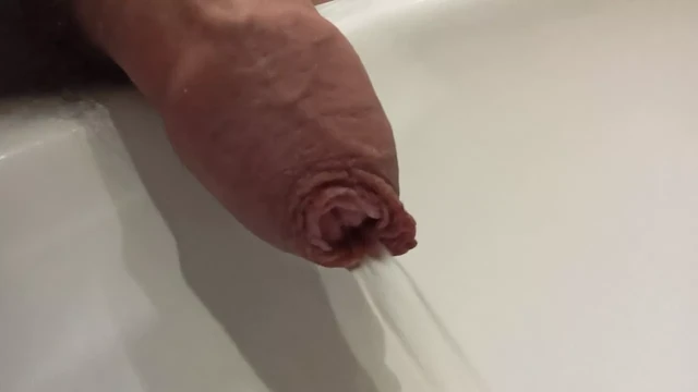 Pissing in a public toilet sink