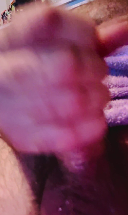 Jerking a Hard Wet Cock