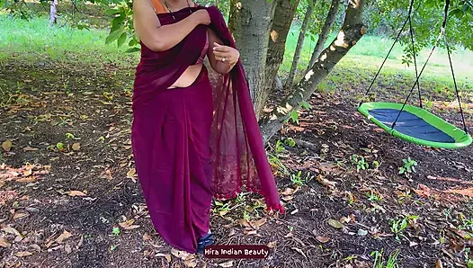 Face fucking my Best Friend's Wife. Cheating Saree Sex in Outdoor. Deepthroat Milf