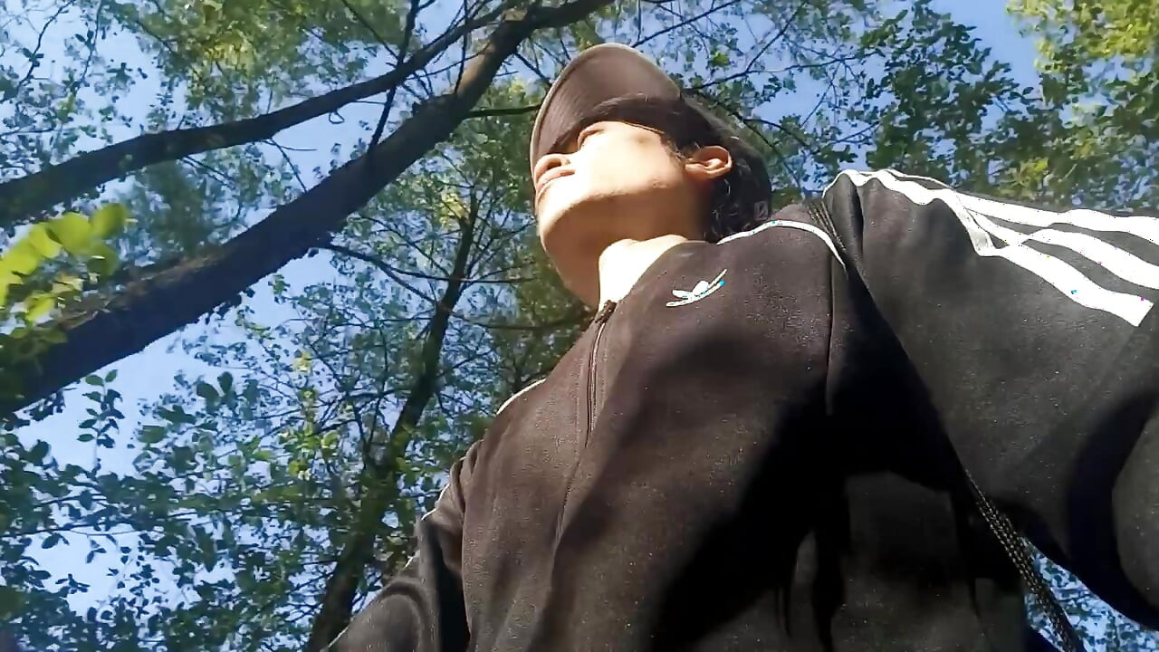 Who will spot this twink in a black and white adidas tracksuit, flashing his cock in public going commando freeballing, peeing i
