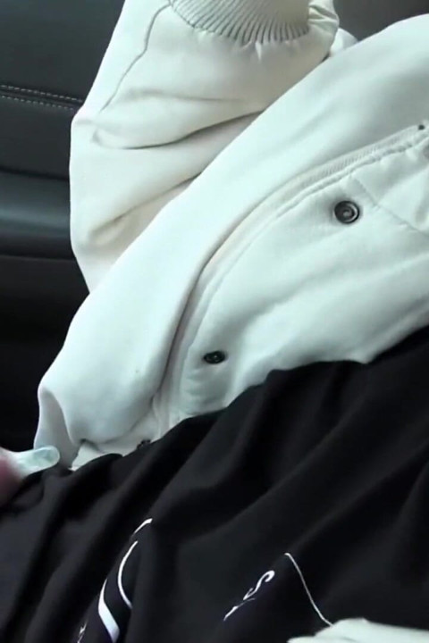 Solo Stud Rob Strokes His Hard Cock in Car