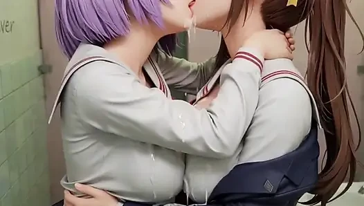 Kompilasi anime cosplay ciuman gadis sekolah