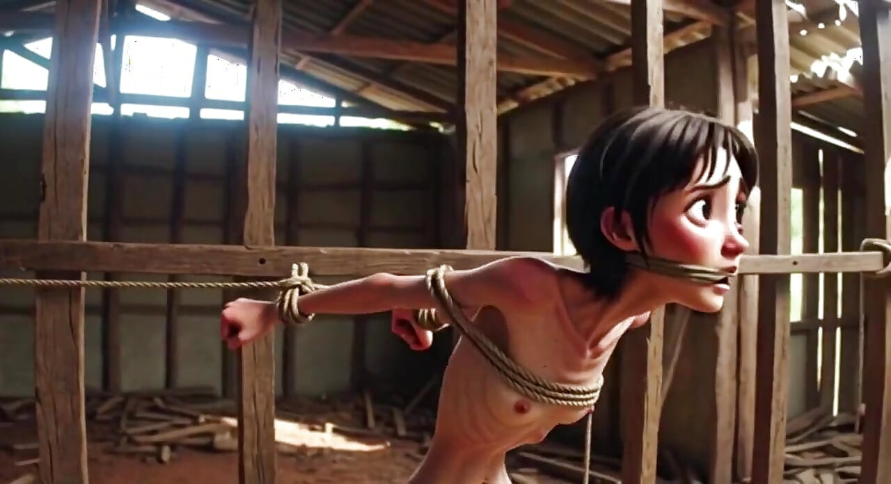 Extremely Skinny Girl in Bondage - Desperate in Brazilian Construction Site