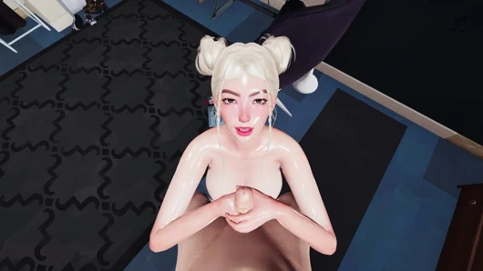 Amanda Wet 3D Animation - Handjob Service, Sloppy Blowjob, Footjob Fetish Cumshot
