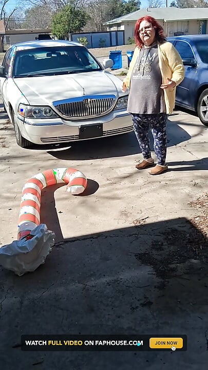 Big Beautiful Woman Nurse Vicki Crushes This Blow up Candy Cane