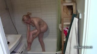 Blonde teen Maya in the shower