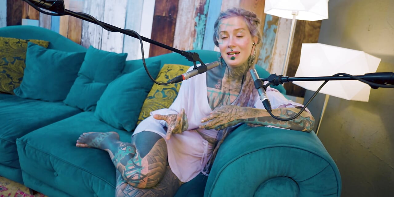 I talk about A - authentic - ASMR - Podcast - Talking - tattoo girl model goth punk dreadlocks