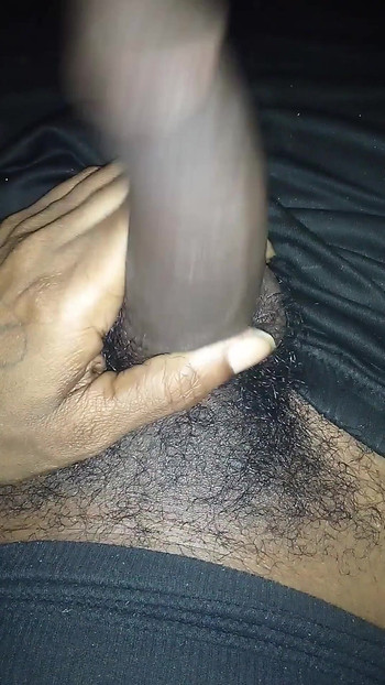Jaw-dropping moment from "Jerking that big ass black fucking dick"