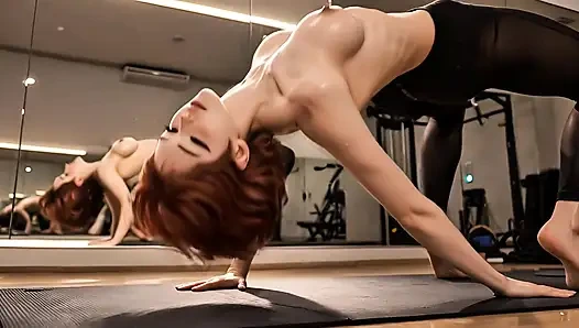 Seductive Yoga Instructor Silicone Doll Squirting Orgasms - Short Red Hair