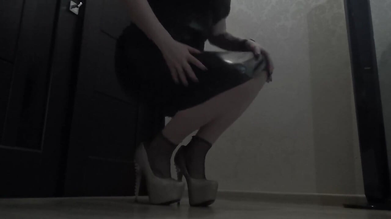 Walking in high heels and socks