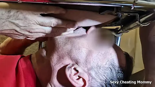 Femdom piss in mouth and pussy cleanup