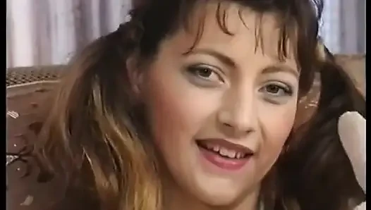 Brunette teen is bouncing on dude's big pecker
