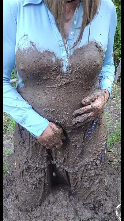 Jaw-dropping moment from "Sexy Crossdresser outside in a muddy mess. I masturbate my big cock and cum in mud, nylon"