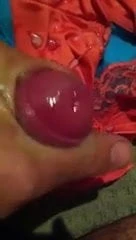 Me wanking with lube and pre cumming on panties