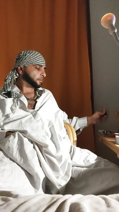 Dirtyjunkbro Dressed in Afghan Clothes, Cover Socks Piss in and Piss Drink