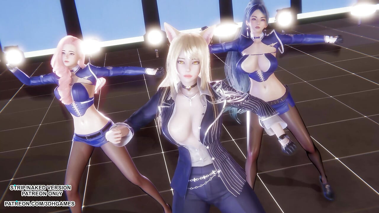 Mmd สองครั้ง - พูดคุยกับ Ahri Seraphine Kaisa ลีกเต้น Kpop เซ็กซี่ของตํานาน เฮนไต ไม่มีเซ็นเซอร์ 4K 60FPS