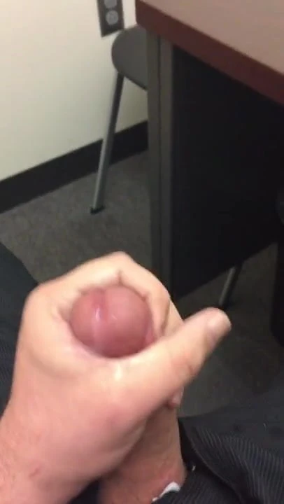 Jerking My Thick Dick at Work