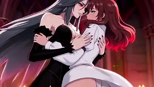 A lesbian Vampire Queen transforms a beautiful young woman