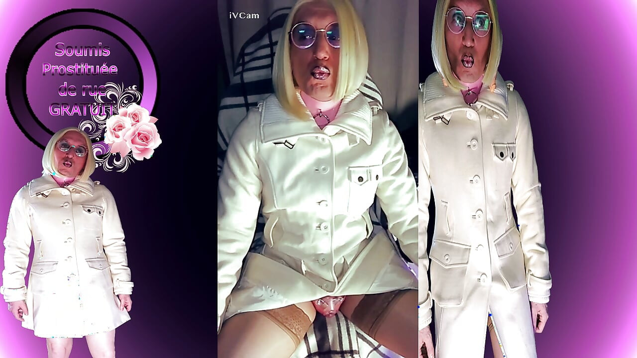 Elegant little street cum swatter prostitute showing off her cuckold head