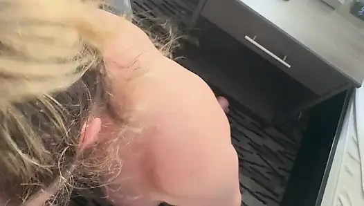 Nympho Wife Sucks Balls While Daddy Milks His Cock and Cum’s