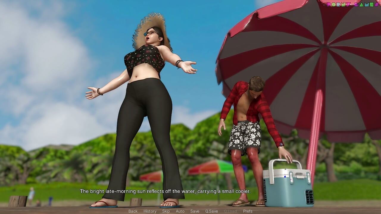 Friendly Housewife by White Foam - Wearing Only Body Paint on the Beach, Naughty Dare for the Housewife 11