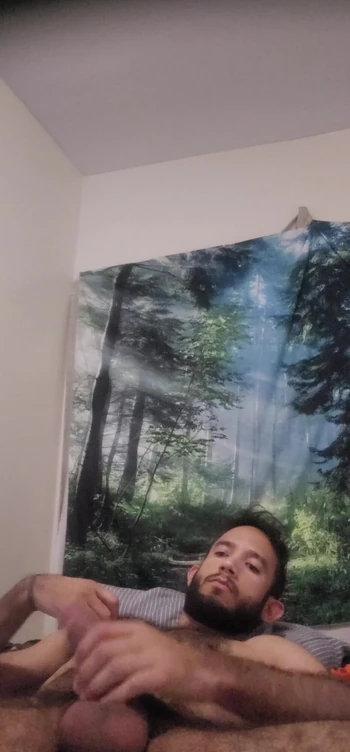Hairy islander masturbating