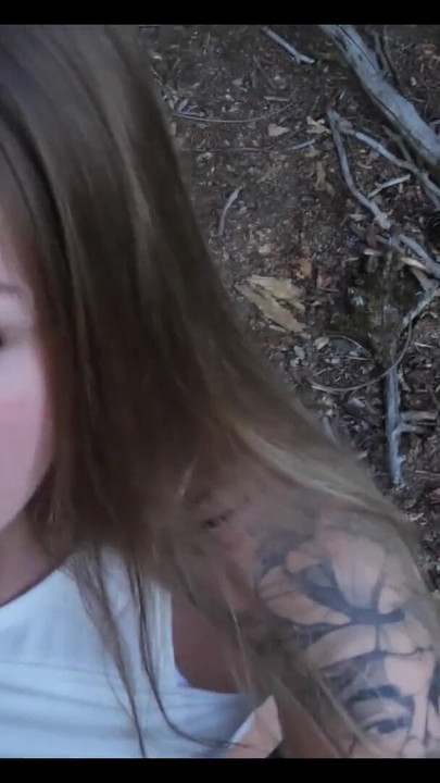 Thrilling moment from "My wet pussy is used in the forest!"