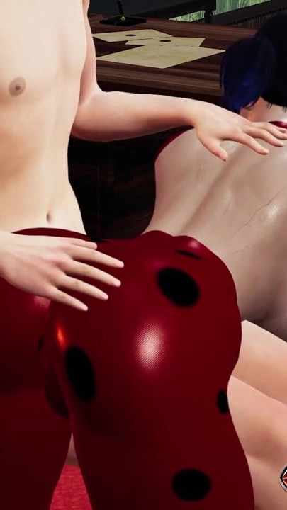 Ladybug in Rule34 Hentai Ass Spanking and Whipping While Dressed in Leather Suit, Wet Sitting Pussy | Clip 1