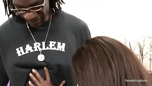 An attractive ebony queen is subjected to a strike with a colossal Afric...