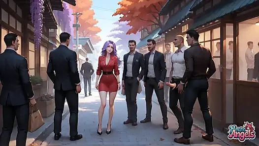 Сенсация фиолетовых волос: токийская переулка капает сперма