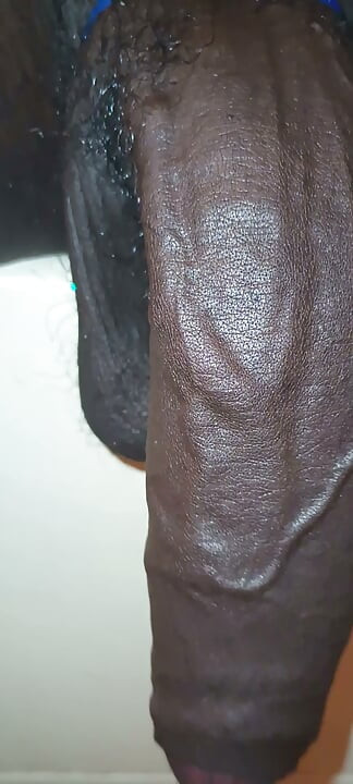 Stroking Big Black Uncut Dick Wit Cock Ring