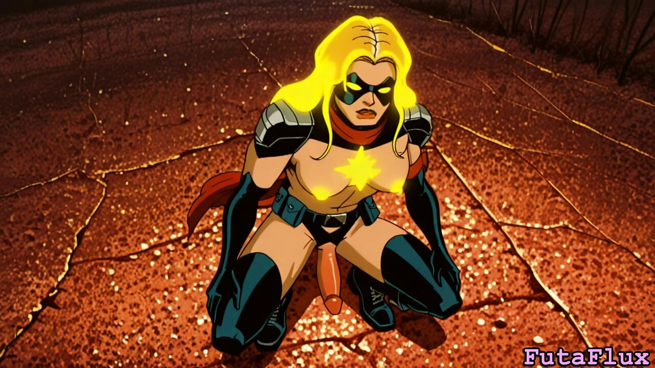 Futanari Carol Danvers - Masturbating, Cumshots, Selfsucking and more!