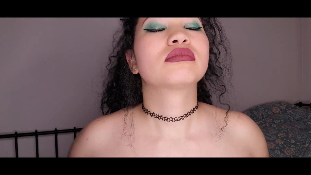 Busty exotic girl does ASMR boob massage