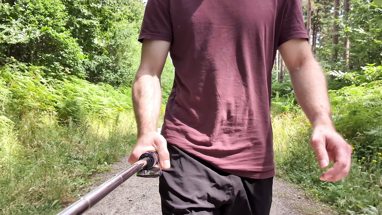 Naked forest walk on main path