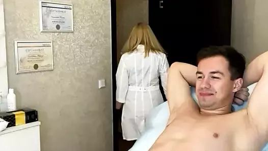 Intimate haircut for Russian webcam model