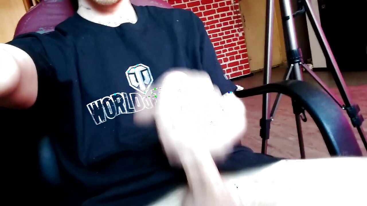 Dude in Glasses Jerks His Wiry Cock